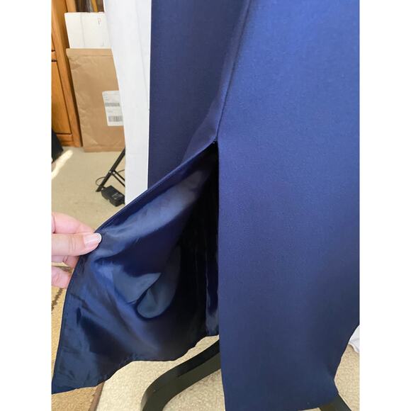 J. R. Nites Petites by Caliendo Blue Beaded Detail Evening Gown Maxi 4 Petite - Picture 8 of 12